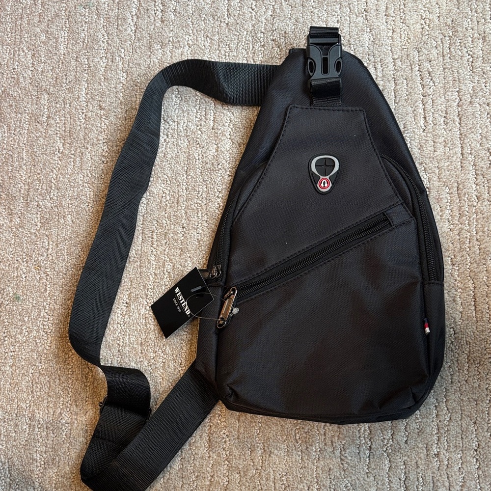 Sleek Black Belt Bag with Adjustable Strap